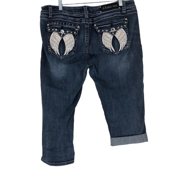 L.A. Idol USA Capris w/Angel Wings on both Back Pockets and Scattered Bling 15 - Picture 2 of 12